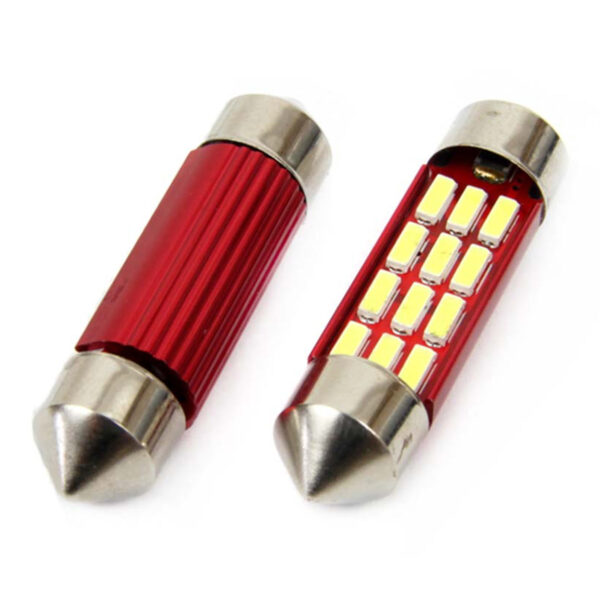 Amio ΛΑΜΠΑΚΙΑ ΠΛΑΦΟΝΙΕΡΑΣ 36mm 12V 5.600K 12xSMD 4014 LED CAN-BUS  AMIO - 2 ΤΕΜ. - Image 2