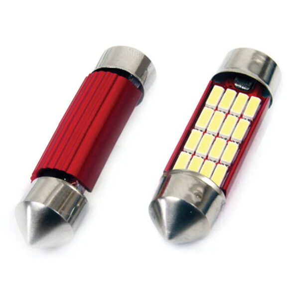 Amio ΛΑΜΠΑΚΙΑ ΠΛΑΦΟΝΙΕΡΑΣ 39mm 12V 5.600K 16xSMD 4014 LED CAN-BUS  AMIO - 2 ΤΕΜ. - Image 2