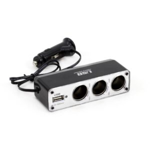 Amio ΑΝΤΑΠΤΟΡΑΣ ΑΝΑΠΤΗΡΑ ΤΡΙΠΛΟΣ+ 1 USB 500mA ΜΕ ΚΑΛΩΔΙΟ 30cm 12/24V 2A MAX AMiO - 1 ΤΕΜ.