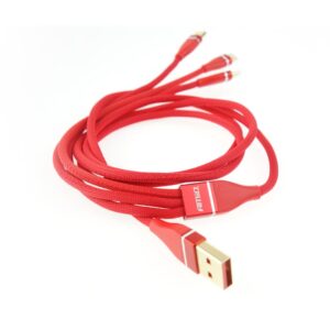 Amio ΚΑΛΩΔΙΟ ΦΟΡΤΙΣΗΣ ΚΑΙ ΜΕΤΑΦΟΡΑΣ ΔΕΔΟΜΕΝΩΝ USB ΣΕ APPLE LIGHTNING - MICRO USB - USB TYPE C 120cm 3.1A AMiO - 1 ΤΕΜ.