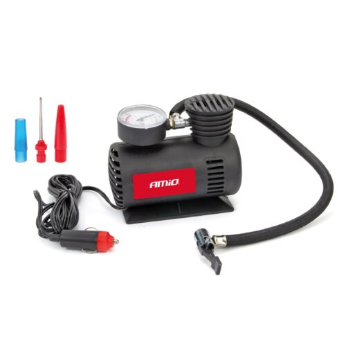 Amio ΚΟΜΠΡΕΣΕΡ ΑΕΡΑ ΠΛΑΣΤΙΚΟ 12V 20BAR-300PSI (ΜΑΝΟΜΕΤΡΟ/ΦΙΣ/3 ΑΝΤΑΠΤΟΡΕΣ/ΚΑΛΩΔΙΟ 300cm) AMiO – 1 ΤΕΜ.