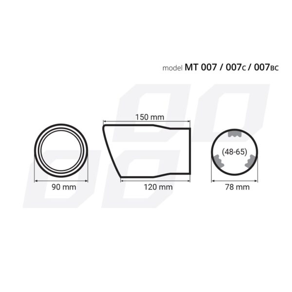 Amio ΑΚΡΟ ΕΞΑΤΜΙΣΗΣ MT-007BC 48-65mm - ΣΤΡΟΓΓΥΛΟ AMIO – 1 ΤΕΜ. - Image 2