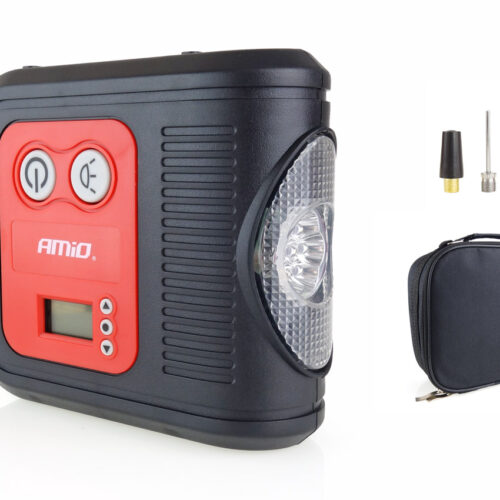 Amio ΚΟΜΠΡΕΣΕΡ ΑΕΡΑ ΕΛΑΣΤΙΚΩΝ ΨΗΦΙΑΚΟ 12V 150psi 10bar ΜΕ LED ΦΑΚΟ & ΚΑΛΩΔΙΟ 300cm