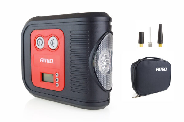 Amio ΚΟΜΠΡΕΣΕΡ ΑΕΡΑ ΕΛΑΣΤΙΚΩΝ ΨΗΦΙΑΚΟ 12V 150psi 10bar ΜΕ LED ΦΑΚΟ & ΚΑΛΩΔΙΟ 300cm