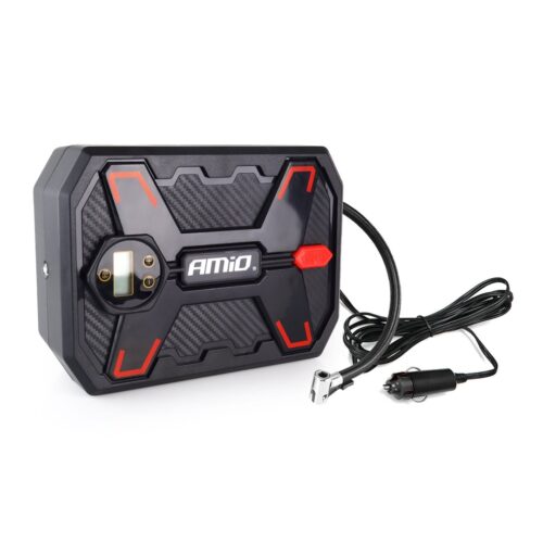 Amio ΚΟΜΠΡΕΣΕΡ ΑΕΡΑ ΕΛΑΣΤΙΚΩΝ ΨΗΦΙΑΚΟ 12V 150psi 10bar ΜΕ LED ΦΑΚΟ ΚΑΙ ΚΑΛΩΔΙΟ 300cm  AMiO – 1 ΤΕΜ.
