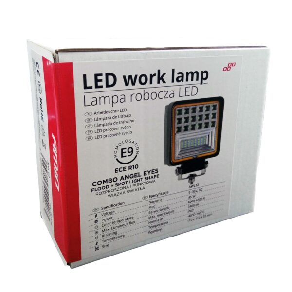 Amio ΠΡΟΒΟΛΕΑΣ ΕΡΓΑΣΙΑΣ WORKING LAMP 42LED 3030 9-36V 3360lm 6000K 110x110mm AWL12 AMIO – 1 ΤΕΜ. - Image 4