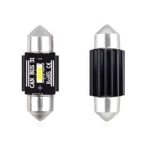 Amio ΛΑΜΠΑΚΙΑ ΠΛΑΦΟΝΙΕΡΑΣ 31mm 12/24V 3,1W 5600K 1LED ULTRA BRIGHT CAN-BUS FESTOON (ΛΕΥΚΟ) AMiO - 2 ΤΕΜ.