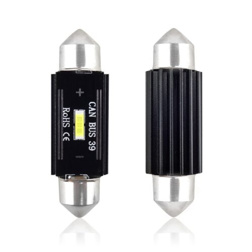Amio ΛΑΜΠΑΚΙΑ ΠΛΑΦΟΝΙΕΡΑΣ 39mm 12/24V 3,1W 5600K 1LED ULTRA BRIGHT CAN-BUS FESTOON (ΛΕΥΚΟ) AMiO – 2 ΤΕΜ.
