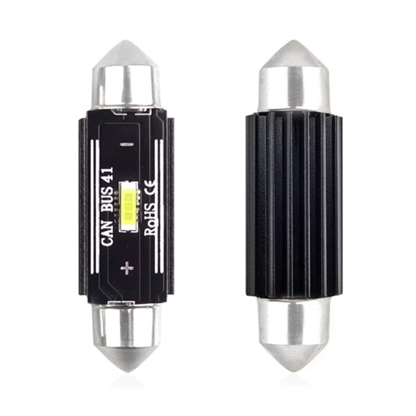 Amio ΛΑΜΠΑΚΙΑ ΠΛΑΦΟΝΙΕΡΑΣ 41mm 12/24V 3,1W 5600K 1LED ULTRA BRIGHT CAN-BUS FESTOON (ΛΕΥΚΟ) AMiO - 2 ΤΕΜ.