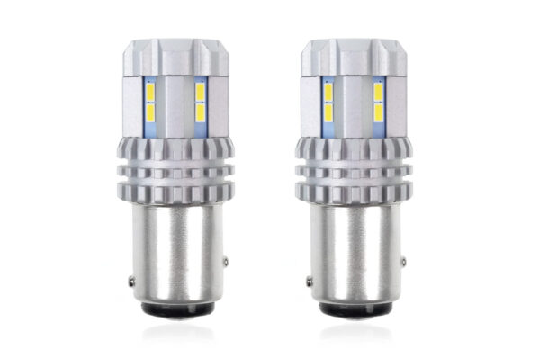 Amio P21/5W BAY15d 12/24V 22 LED SMD ULTRABRIGHT 3020 CANBUS ΛΕΥΚΟ 2ΤΕΜ.