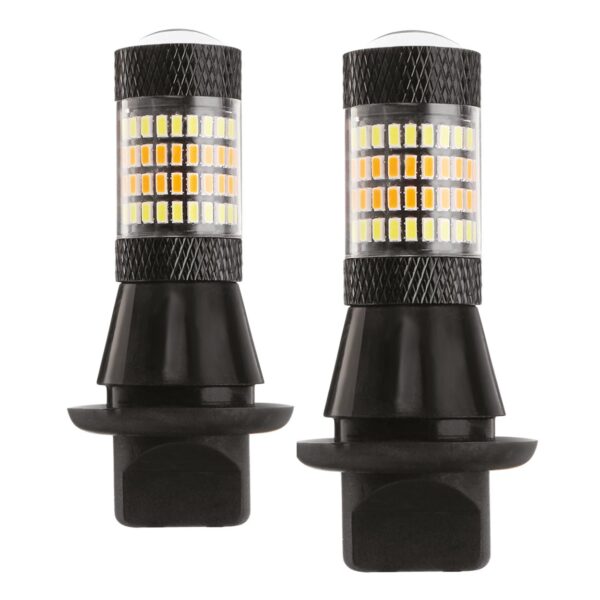 Amio PY21W 12V BAU15s DRL 2 ΣΕ 1 ΛΕΥΚΟ/ΠΟΡΤΟΚΑΛΙ CAN-BUS 2x96 SMD 3014 2ΤΕΜ. - Image 2