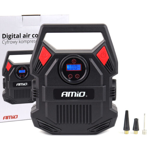 Amio ΚΟΜΠΡΕΣΕΡ ΑΕΡΑ 12V 10bar/150psi ΜΕ 3 ΑΝΤΑΠΤΟΡΕΣ ΚΑΙ ΨΗΦΙΑΚΗ ΕΝΔΕΙΞΗ ACOMP-17 AMIO