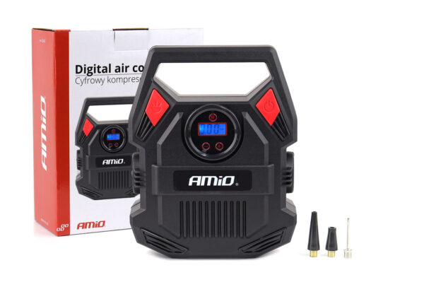 Amio ΚΟΜΠΡΕΣΕΡ ΑΕΡΑ 12V 10bar/150psi ΜΕ 3 ΑΝΤΑΠΤΟΡΕΣ ΚΑΙ ΨΗΦΙΑΚΗ ΕΝΔΕΙΞΗ ACOMP-17 AMIO