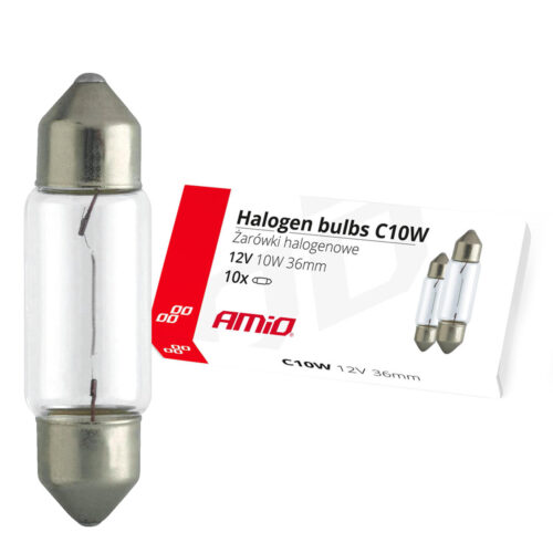 Amio ΛΑΜΠΑΚΙΑ ΠΛΑΦΟΝΙΕΡΑΣ C10W 24V 10W 36mm ΑΛΟΓΟΝΟΥ ΚΟΥΤΙ AMIO – 10 ΤΕΜ.