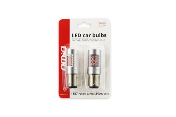 Amio PR21/5W 12/24V 1,3/1,7W 6.000k LED 24xSMD3030 CAN-BUS ΚΟΚΚΙΝΟ 18x56mm 2ΤΕΜ. - Image 4
