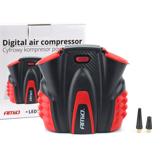 Amio ΚΟΜΠΡΕΣΕΡ ΑΕΡΑ 12V 10bar/150psi ΜΕ 3 ΑΝΤΑΠΤΟΡΕΣ ΚΑΙ ΨΗΦΙΑΚΗ ΕΝΔΕΙΞΗ ACOMP-16 AMIO