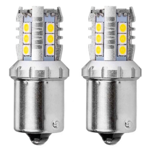 Amio R5W/R10W P21W BA15S 12/24V 16xSMD 3030 LED ΛΕΥΚΟ CAN-BUS 2ΤΕΜ.