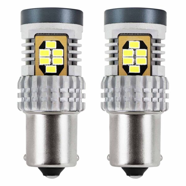 Amio ΛΑΜΠΑΚΙΑ ΜΟΝΟΠΟΛΙΚΑ LED ΛΕΥΚΑ CAN-BUS P21W BA15S 12/24V 24xSMD 3020 ΑMiO - 2 TEM. - Image 2