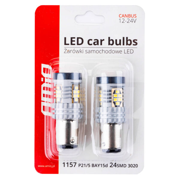 Amio ΛΑΜΠΑΚΙΑ ΜΟΝΟΠΟΛΙΚΑ LED ΛΕΥΚΑ CAN-BUS P21W BA15S 1156 39xSMD 2016 ΑMiO - 2 TEM. - Image 4