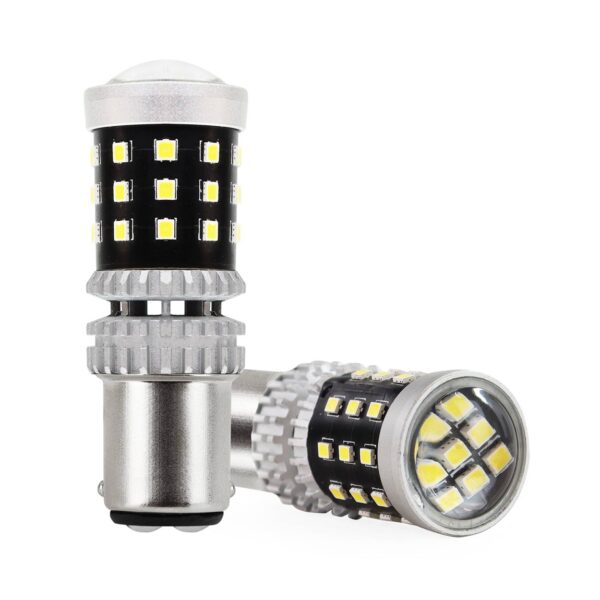 Amio ΛΑΜΠΑΚΙΑ ΔΙΠΟΛΙΚΑ LED ΛΕΥΚΑ CAN-BUS P21/5w BAY15D 12/24V 39xSMD 2016 ΑMiO - 2 TEM. - Image 2