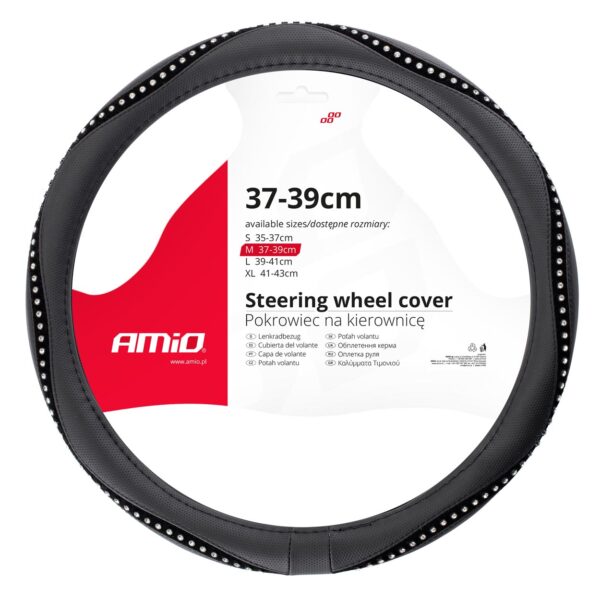 Amio ΚΑΛΥΜΜΑ ΤΙΜΟΝΙΟΥ SWC-34 M 37-39cm ΣΕ ΜΑΥΡΟ ΧΡΩΜΑ  ΜΕ ΤΑΙΝΙΑ STRASS ΑΜΙΟ - 1 ΤΕΜ.