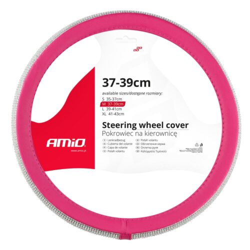 Amio ΚΑΛΥΜΜΑ ΤΙΜΟΝΙΟΥ SWC-36 M 37-39cm ΣΕ ΡΟΖ / ΦΟΥΞΙΑ ΧΡΩΜΑ ΜΕ ΠΕΡΙΜΕΤΡΙΚΑ STRASS ΑΜΙΟ – 1 ΤΕΜ.