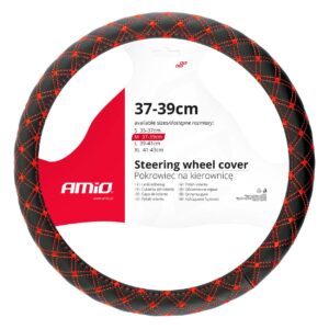 Amio ΚΑΛΥΜΜΑ ΤΙΜΟΝΙΟΥ 37/39CM SWC-40-M ΜΑΥΡΟ/ΚΟΚΚΙΝΟ ΚΑΠΙΤΟΝΕ​ AMIO - 1 ΤΕΜ.