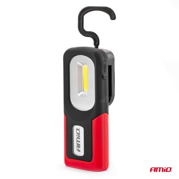 Amio ΦΑΚΟΣ ΕΡΓΑΣΙΑΣ ΧΕΙΡΟΣ ΜΕ ΓΑΝΤΖΟ/ΜΑΓΝΗΤΗ MICRO USB COB LED 1200mAh 50x31x117mm - Image 3