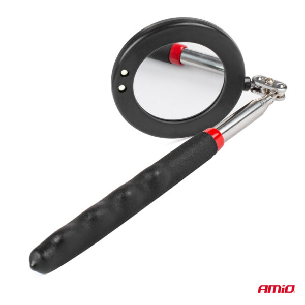 Amio ΚΑΘΡΕΠΤΗΣ ΧΕΙΡΟΣ ΤΗΛΕΣΚΟΠΙΚΟΣ 50mm 28-87cm 360 ΜΟΙΡΕΣ ΜΕ ΦΩΣ LED AMIO - 1 ΤΕΜ. - Image 2