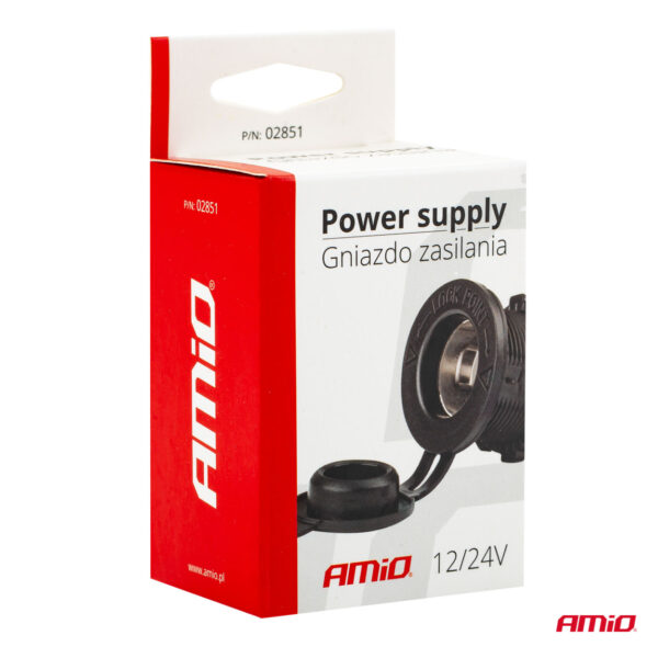 Amio ΠΡΙΖΑ ΑΝΑΠΤΗΡΑ ΜΕ ΚΑΠΑΚΙ 12/24V ΜΑΥΡΗ MOD-01 AMIO - Image 4