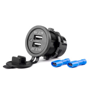 Amio ΠΡΙΖΑ ΜΕ 2 ΘΥΡΕΣ USB 12/24V - 2x5V/2.1A Φ37mmX51mm MOD-04 AMIO
