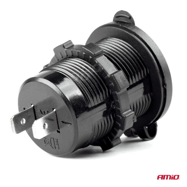Amio ΠΡΙΖΑ ΜΕ 2 ΘΥΡΕΣ USB 12/24V - 2x5V/2.1A Φ37mmX51mm MOD-04 AMIO - Image 3