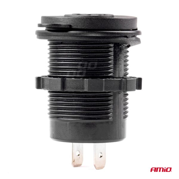 Amio ΠΡΙΖΑ ΦΟΡΤΙΣΗΣ ΜΕ 2 ΘΥΡΕΣ USB 12/24V 3.0A Φ37mmX51mm QUICK CHARGE 12/24V MOD-05 - Image 2