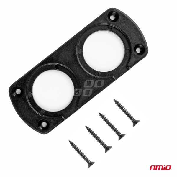 Amio ΠΑΝΕΛ ΔΙΠΛΟ ΓΙΑ ΠΡΙΖΕΣ ΜΑΥΡΟ MOD-13 105x43x4,5 mm ΔΙΑΜΕΤΡΟ ΤΡΥΠΑΣ: 3cm AMIO - Image 2