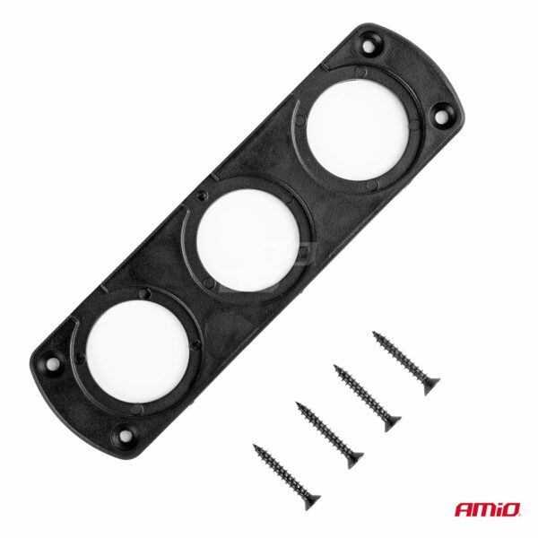 Amio ΠΑΝΕΛ ΤΡΙΠΛΟ ΓΙΑ ΠΡΙΖΕΣ ΜΑΥΡΟ MOD-13 151x43x4,5 mm ΔΙΑΜΕΤΡΟ ΤΡΥΠΑΣ: 3cm AMIO - Image 2