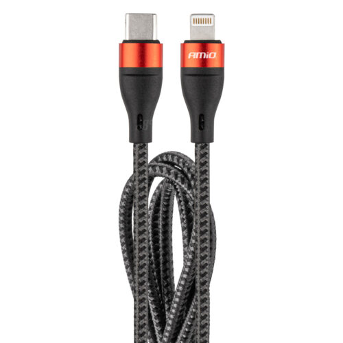 Amio ΚΑΛΩΔΙΟ ΦΟΡΤΙΣΗΣ ΚΑΙ ΣΥΓΧΡΟΝΙΣΜΟΥ USB TYPE C ΣΕ APPLE LIGHTNING 100cm 2.4A UC-17 AMIO – 1 ΤΕΜ.