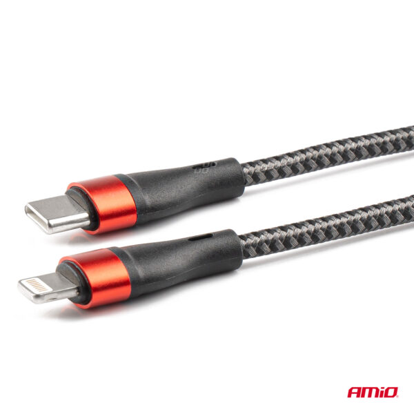 Amio ΚΑΛΩΔΙΟ ΦΟΡΤΙΣΗΣ ΚΑΙ ΣΥΓΧΡΟΝΙΣΜΟΥ USB TYPE C ΣΕ APPLE LIGHTNING 100cm 2.4A UC-17 AMIO - 1 ΤΕΜ. - Image 4