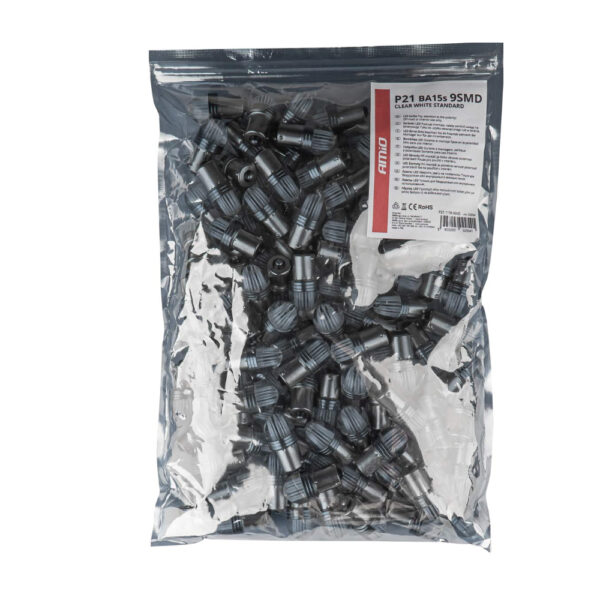 Amio P21W 12V Ba15s 500lm 6.000K 9SMDx2835 LED ΛΕΥΚΟ ΜΟΝΟΠΟΛΙΚΟ ΑΜΙΟ - 100 ΤΕΜ. - Image 2