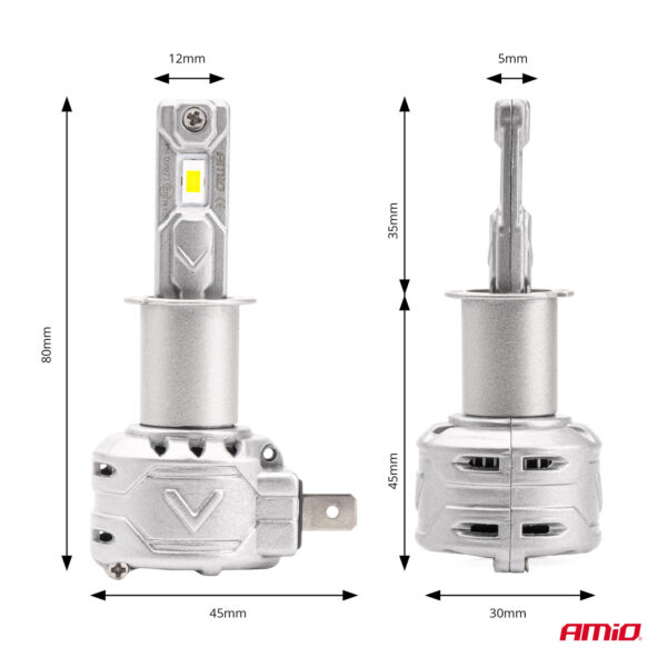Amio ΛΑΜΠΕΣ LED H3 10-16V 72W 6.500K 7920lm CAN BUS (ME ΑΝΕΜΙΣΤΗΡΑΚΙ) X2 SERIES AMIO - 2ΤΕΜ. - Image 3