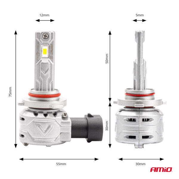 Amio ΛΑΜΠΕΣ LED HΒ3 9005 10-16V 72W 6.500K 7920lm  (ΑΝΕΜΙΣΤΗΡΑΚΙ) X2 SERIES AMIO - 2ΤΕΜ. - Image 3
