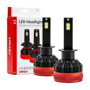 Amio ΛΑΜΠΕΣ LED H1 9-16V 92W 6.500K 9900lm CANBUS ΜΕ ΑΝΕΜΙΣΤΗΡΑΚΙ X3 SERIES AMIO - 2ΤΕΜ.