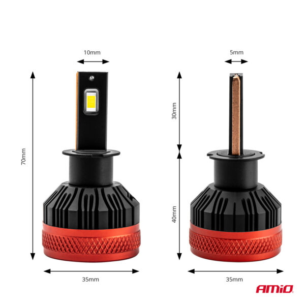 Amio ΛΑΜΠΕΣ LED H3 10-16V 90W 6.500K 9900lm CAN BUS (ME ΑΝΕΜΙΣΤΗΡΑΚΙ) X3 SERIES AMIO - 2ΤΕΜ. - Image 3