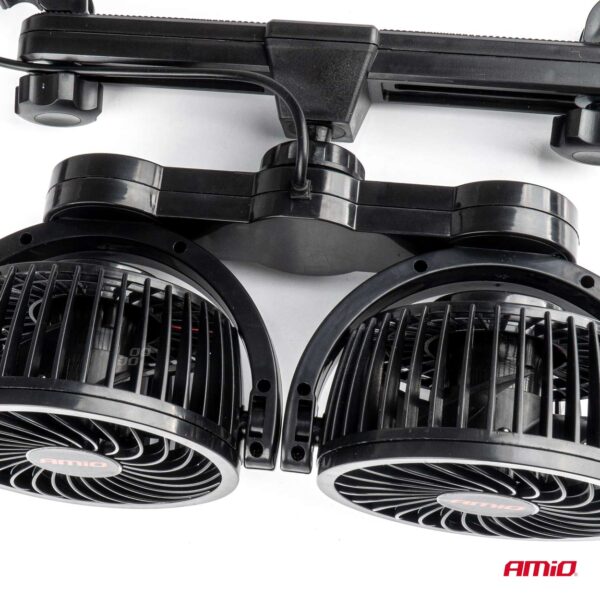Amio ΑΝΕΜΙΣΤΗΡΑΣ ΔΙΠΛΟΣ 12V 2χ4''(10,8cm) ΜΕ ΦΙΣ ΑΝΑΠΤΗΡΑ 2 ΤΑΧΥΤΗΤΩΝ & ΣΤΗΡΙΞΗ ΣΤΟ ΠΡΟΣΚΕΦΑΛΟ ΑMiO - 1 TEM. - Image 3