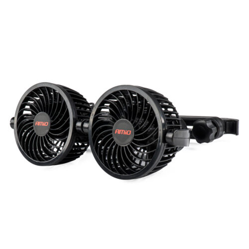 Amio ΑΝΕΜΙΣΤΗΡΑΣ ΔΙΠΛΟΣ 12V 2χ4”(10,8cm) ΜΕ ΦΙΣ ΑΝΑΠΤΗΡΑ/2 USB 5V & ΣΤΗΡΙΞΗ ΣΤΟ ΠΡΟΣΚΕΦΑΛΟ ΑMiO – 1 TEM.