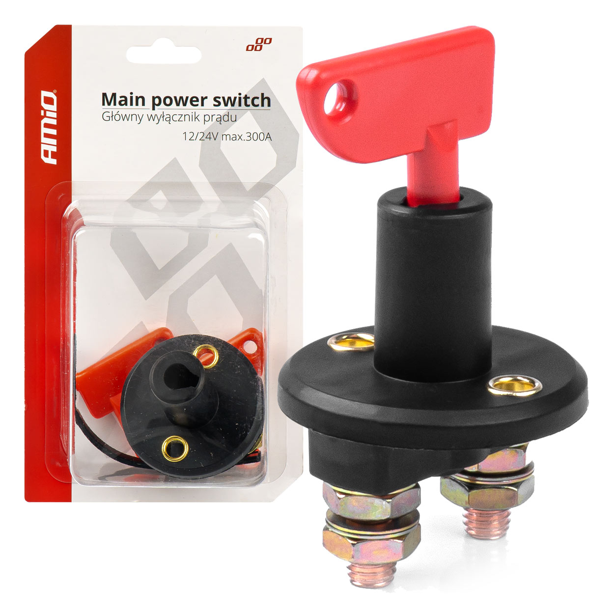 Amio Amio - ΚΕΝΤΡΙΚΟΣ ΔΙΑΚΟΠΤΗΣ ΜΠΑΤΑΡΙΑΣ ΓΕΝΙΚΟΥ ΡΕΥΜΑΤΟΣ (KILLER SWITCH) 150Α 12-24V - 1 TEM. (03023/AM)