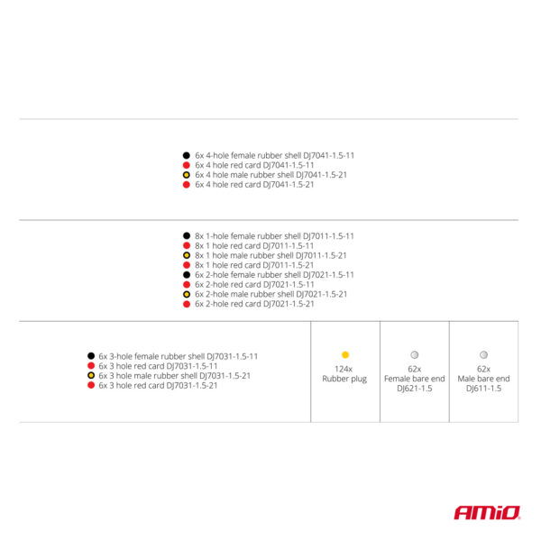 Amio ΦΙΣ & ΒΥΣΜΑΤΑ ΚΑΛΩΔΙΩΝ 6 ΤΥΠΩΝ 12/24V ΑΡΣΕΝΙΚΑ ΚΑΙ ΘΗΛΥΚΑ ΣΕΤ ΑΜΙΟ - 352 ΤΕΜ. - Image 4