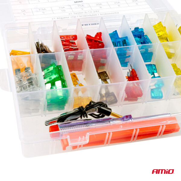 Amio ΑΣΦΑΛΕΙΕΣ STANDARD/MICRO ΜΕ ΔΟΚΙΜΑΣΤΙΚΟ ΚΑΤΣΑΒΙΔΙ 6-24V & ΕΡΓΑΛΕΙΟ ΑΦΑΙΡΕΣΗΣ SET ΑΜΙΟ - 150 ΤΕΜ. - Image 2