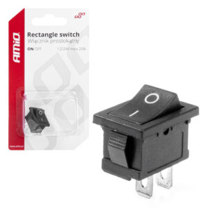 Amio ΔΙΑΚΟΠΤΗΣ ON/OFF 3 ΕΠΑΦΩΝ 12V 20A 12mm x 19mm ΜΑΥΡΟΣ  ΑΜΙΟ - 1 ΤΕΜ.
