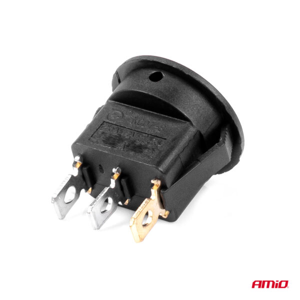 Amio ΔΙΑΚΟΠΤΗΣ ON/OFF 3 ΕΠΑΦΩΝ 12/24V 20A ΣΤΡΟΓΓΥΛΟΣ ΜΕ ΚΙΤΡΙΝΟ ΦΩΤΙΣΜΟ  ΑΜΙΟ - 1 ΤΕΜ. - Image 4