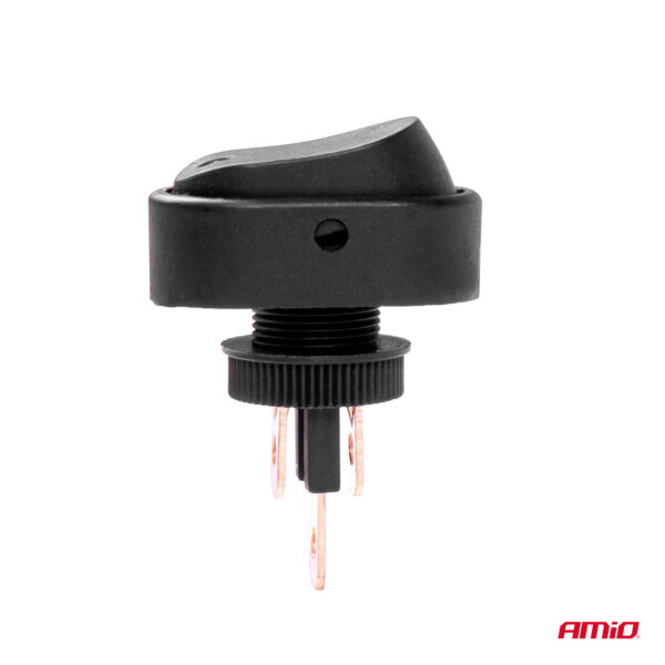 Amio ΔΙΑΚΟΠΤΗΣ ON/OFF 3 ΕΠΑΦΩΝ ΜΕ LED ΚΟΚΚΙΝΟ12/24V Φ12mm 30A ΜΕ ΣΠΕΙΡΩΜΑ ΟΒΑΛ ΑΜΙΟ - 1 ΤΕΜ. - Image 3
